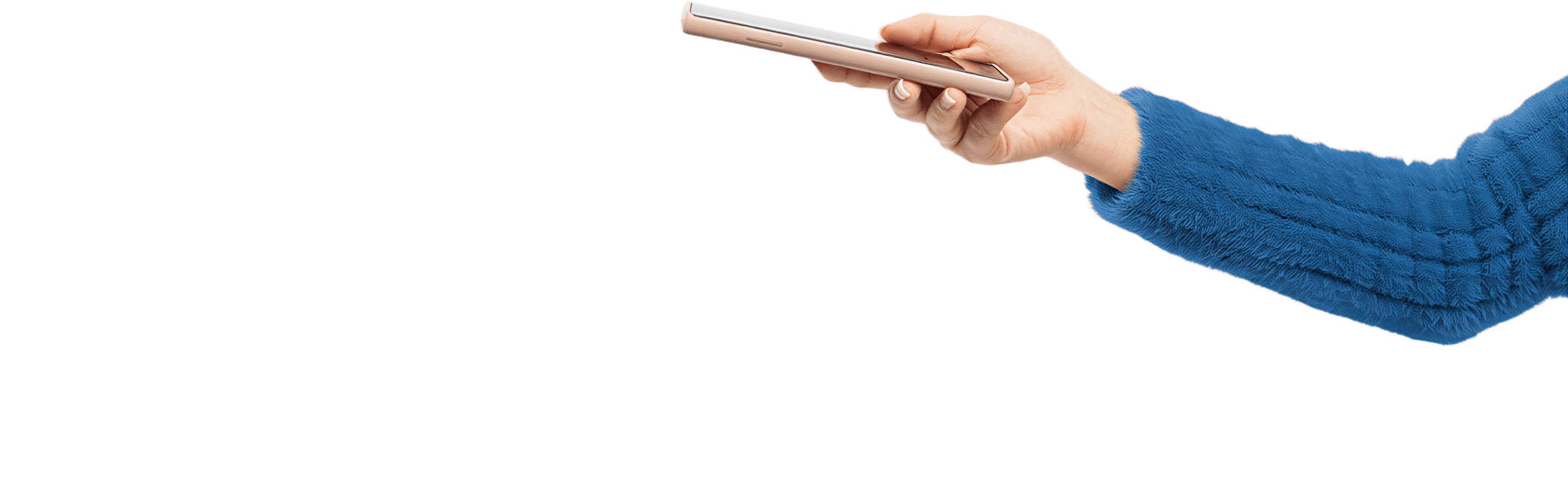 Mão direita segurando celular